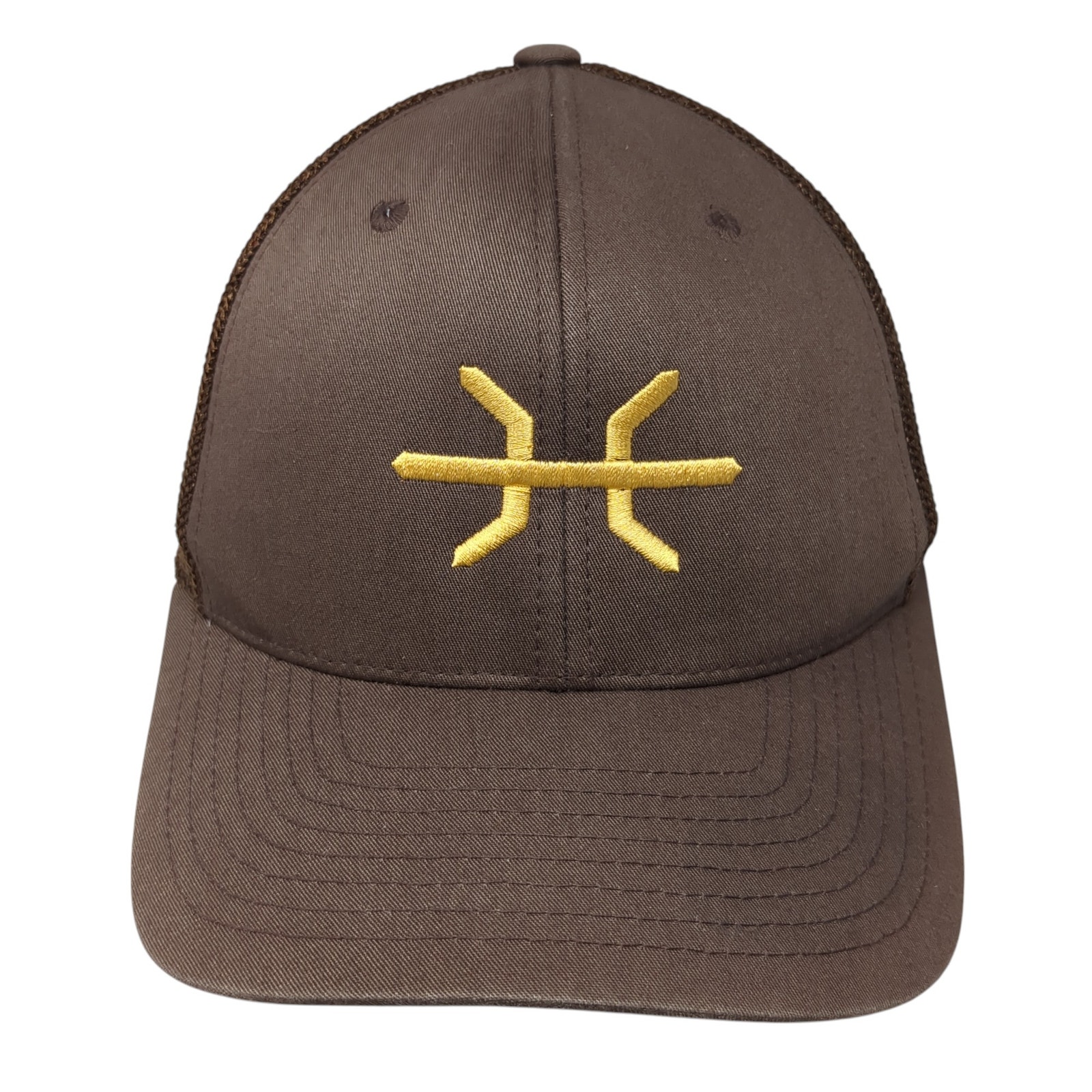 Silvies Fitted Trucker Hat Brown One Size Embroidered Flexfit Yupoong